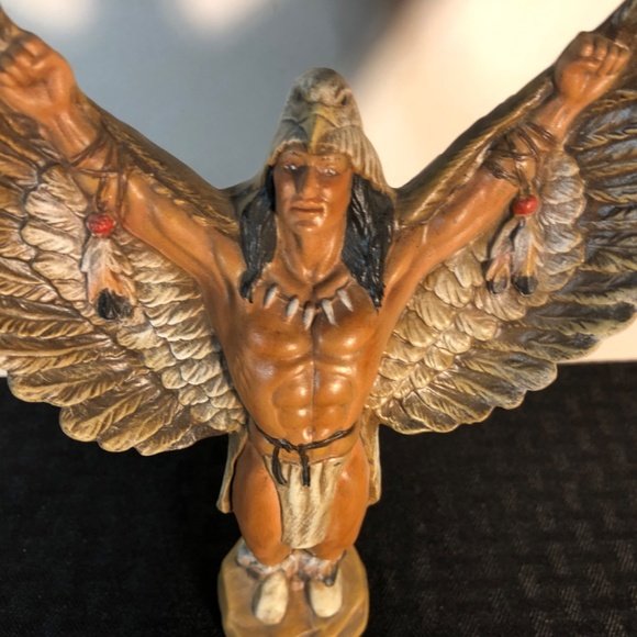 Vintage Native American Eagle Dancer ceramic 8.5” tall x 6.5” across at wings - Picture 2 of 11